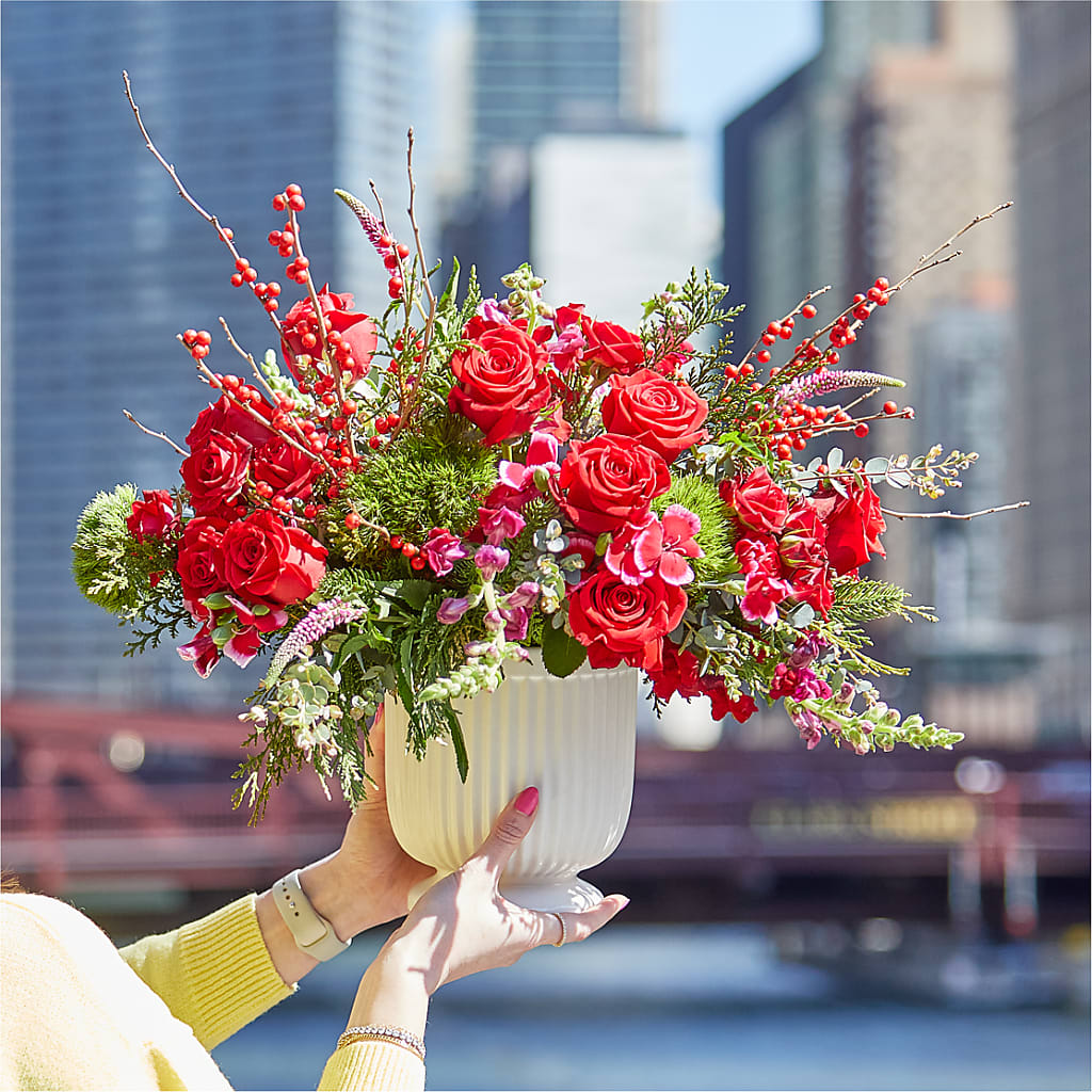Big Red Bow Bouquet – Great Bend Floral, Great Bend KS
