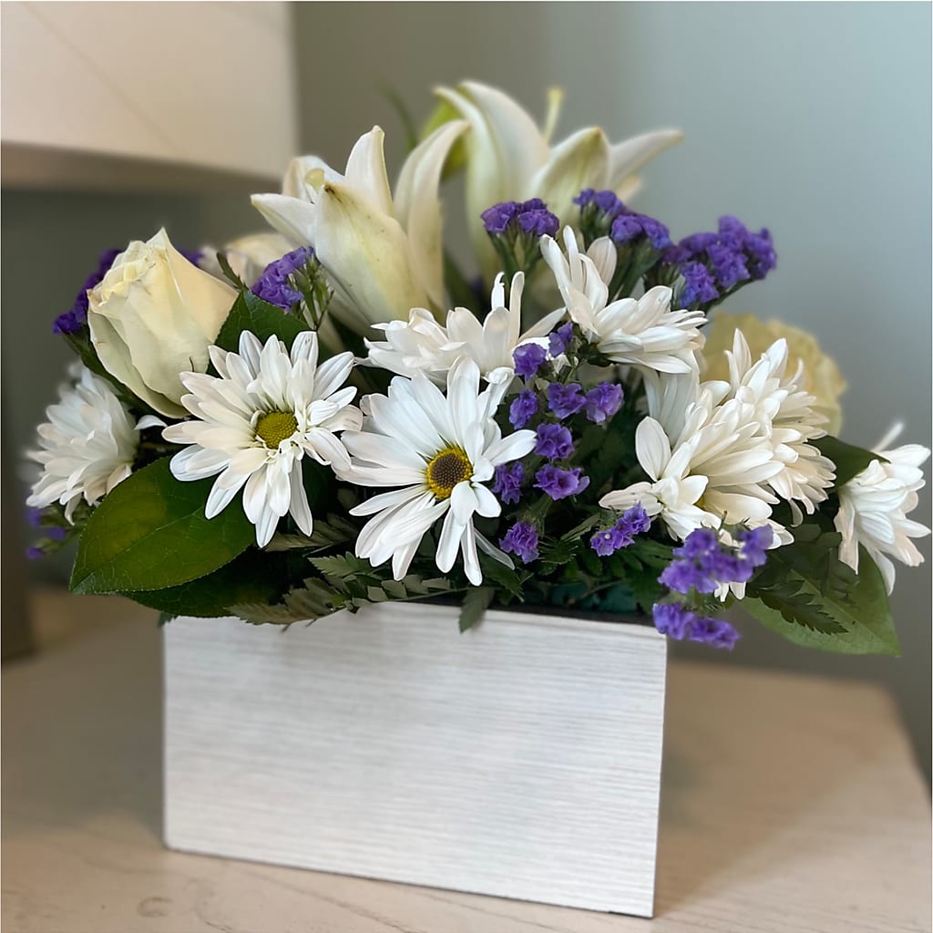 Beyond Blue Box Bouquet – Great Bend Floral, Great Bend KS