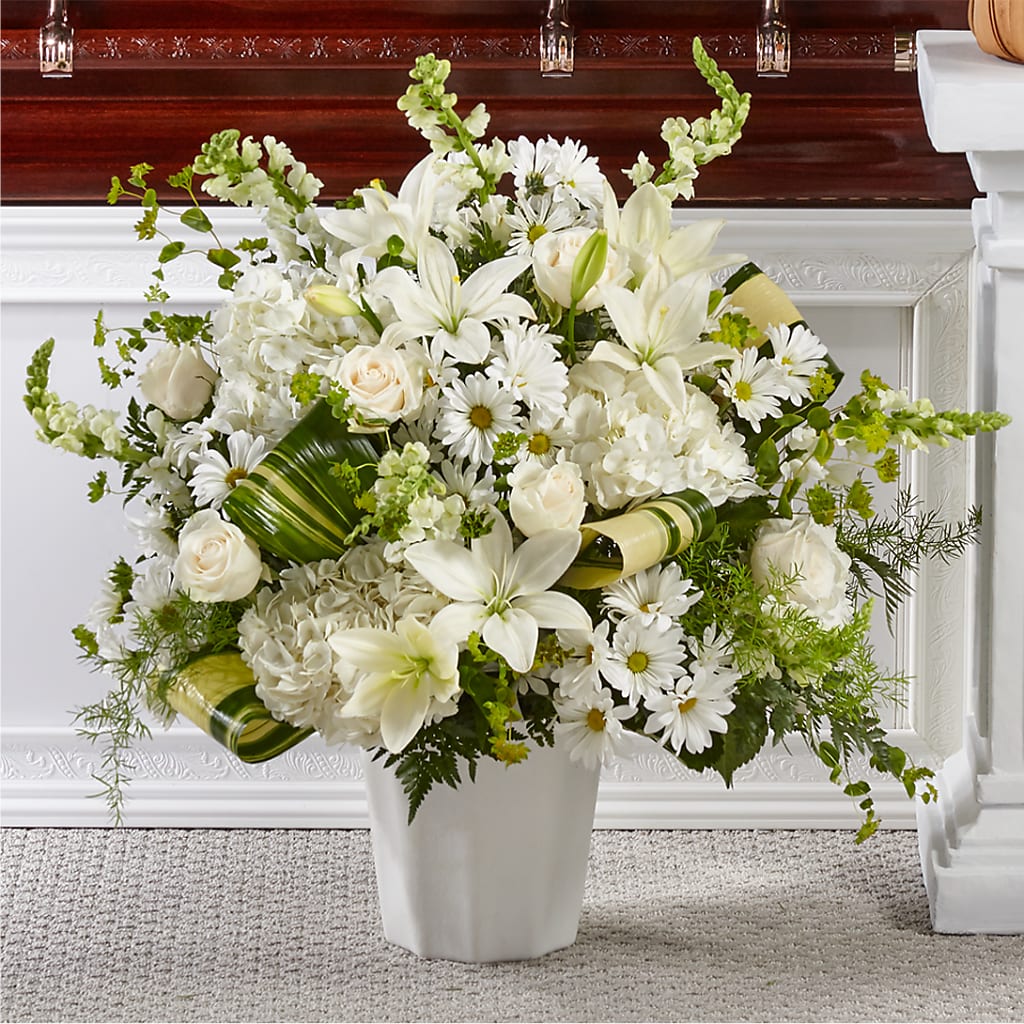 Thoughts of Tranquility Floor Basket – Great Bend Floral, Great Bend KS