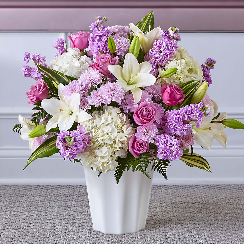 Heaven Sent Floor Basket – Great Bend Floral, Great Bend KS