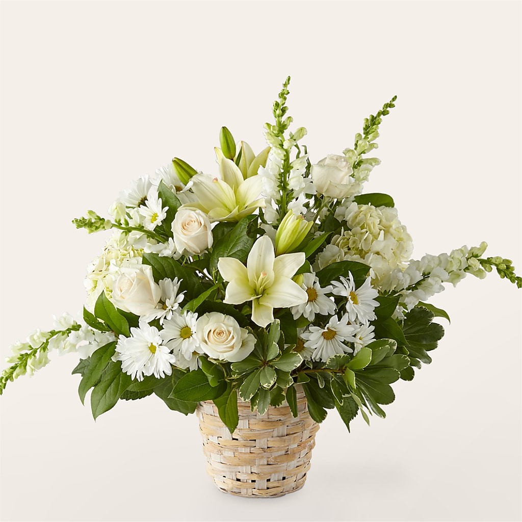 Ivory Elegance Floral Basket – Great Bend Floral, Great Bend KS