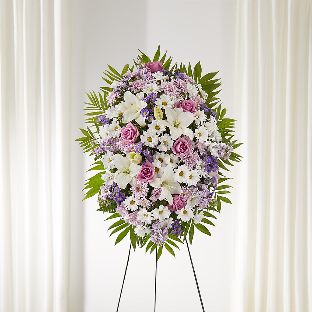 Surrounded by Love Standing Spray – Great Bend Floral, Great Bend KS