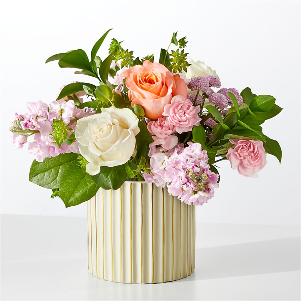 French Market Bouquet with Ivory Vase – Great Bend Floral, Great Bend KS