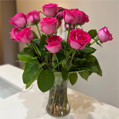 Long Stem Pink Rose Bouquet –  Great Bend Floral, Great Bend KS