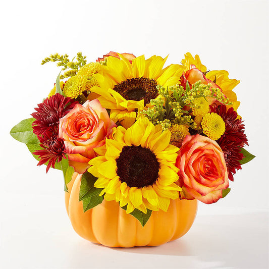 Golden Gourd Pumpkin Bouquet –  Great Bend Floral, Great Bend KS