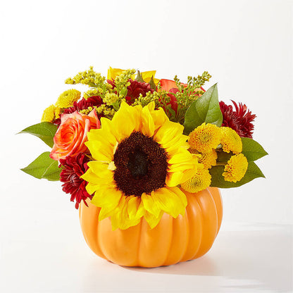 Golden Gourd Pumpkin Bouquet –  Great Bend Floral, Great Bend KS