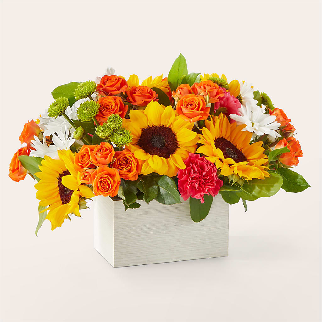 Sun-drenched Blooms Box Bouquet –  Great Bend Floral, Great Bend KS