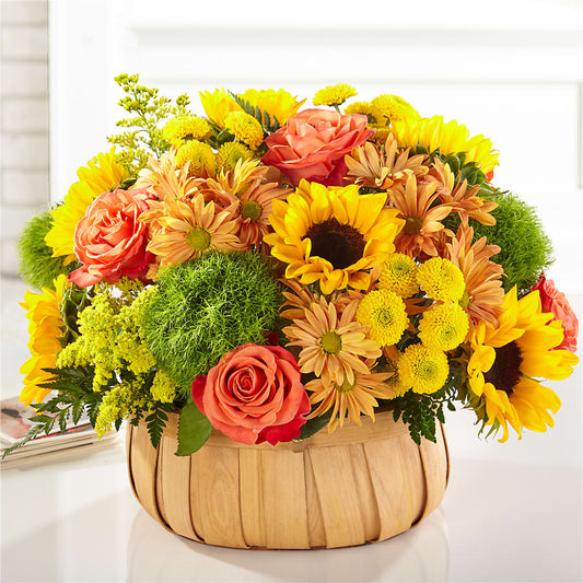 Harvest Sunflower Basket –  Great Bend Floral, Great Bend KS