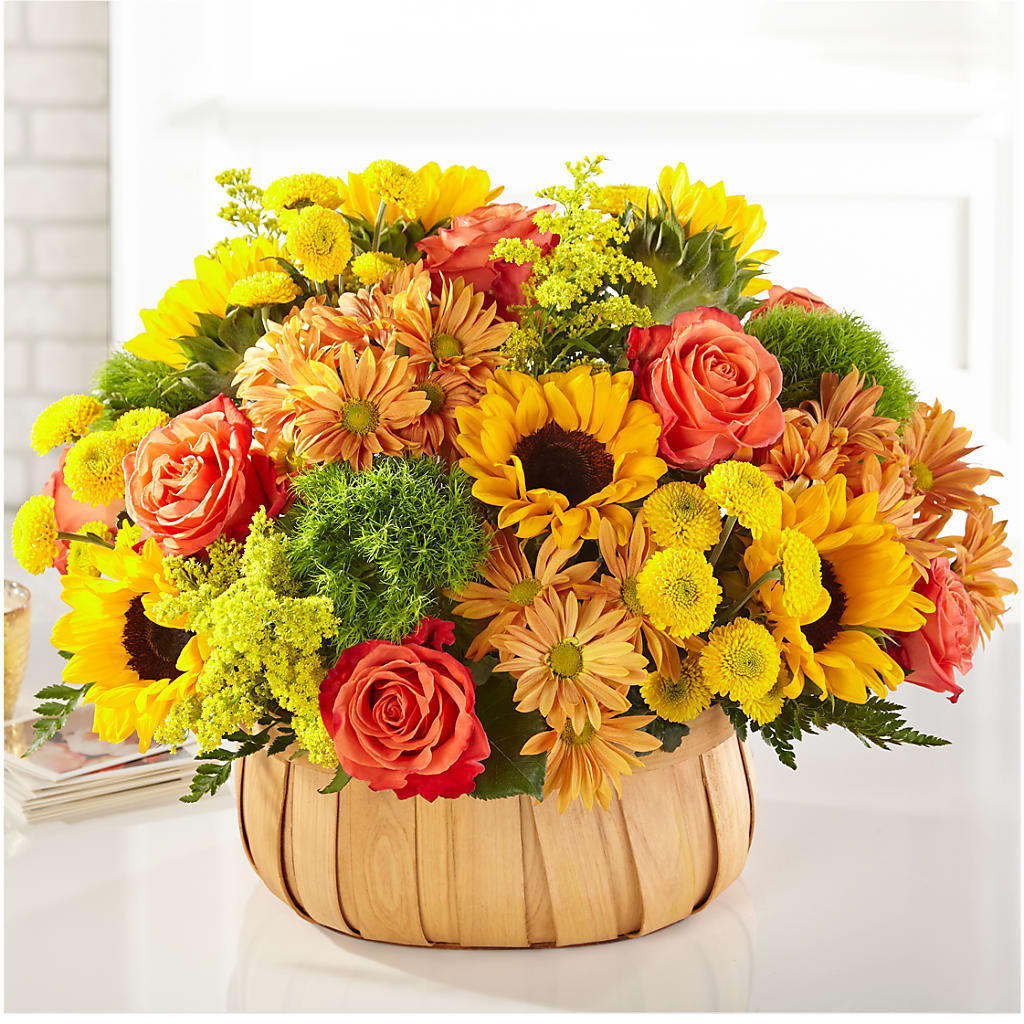 Harvest Sunflower Basket –  Great Bend Floral, Great Bend KS