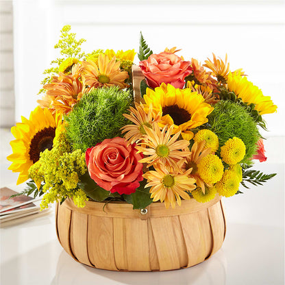 Harvest Sunflower Basket –  Great Bend Floral, Great Bend KS