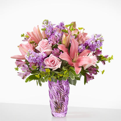 Precious Petals Bouquet with Luxe Swirl Vase